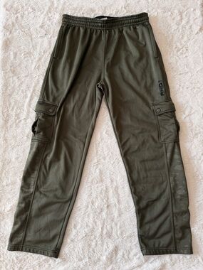 AND1 Olive Green Fleece Cargo Sweatpants - Men's Large